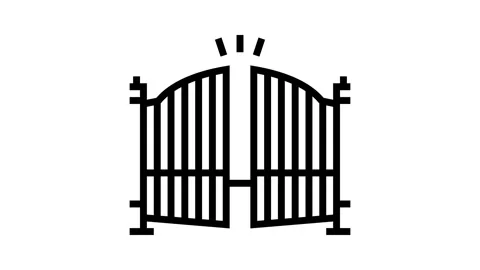 Automatic gate line icon animation Stock Footage 224260157