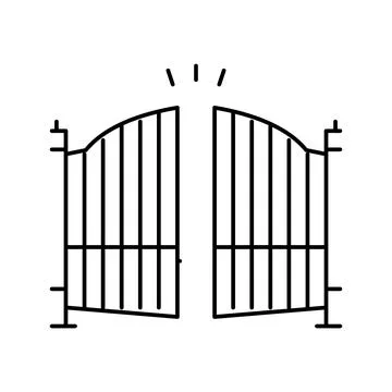 Automatic gate line icon vector illustration Stock Illustration