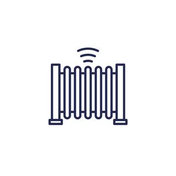 Automatic gate line icon on white Illustrazione stock