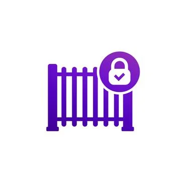 Automatic gate locked icon, vector Stock Illustration