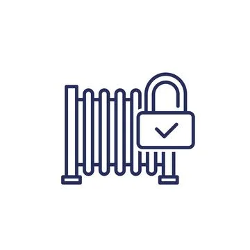 Automatic gate locked line icon Illustrazione stock