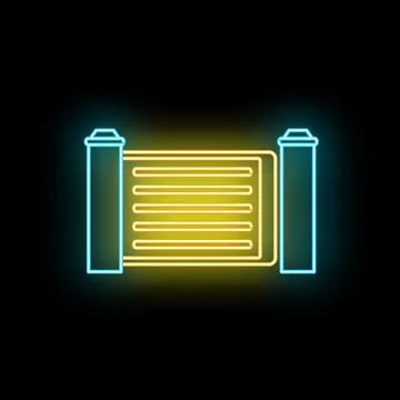 Automatic gate neon sign glowing in dark Stock Illustration