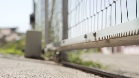 Automatic gate opener system Stock Footage 121095872