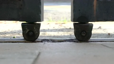 Automatic gate opening. Control gate home security system working. Stock Footage 144977498