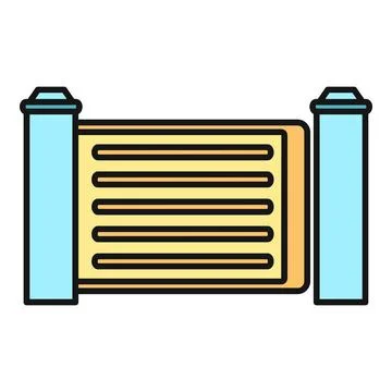 Automatic gate protecting property entrance icon Stock Illustration