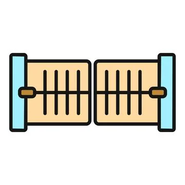 Automatic gate protecting property entrance icon concept Stock Illustration