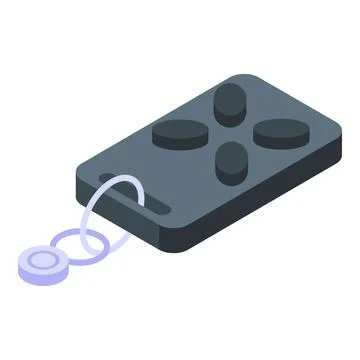 Automatic gate remote control icon, isometric style Stock Illustration