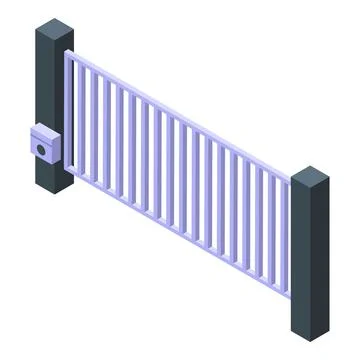Automatic gate road icon, isometric style Stock Illustration
