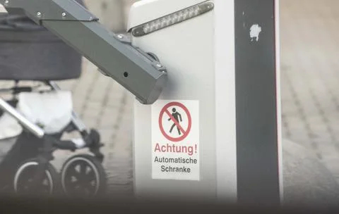 Automatic gate system as entrance or exit 스톡 사진