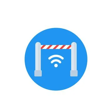 Automatic gate system icon, vector Illustrazione stock