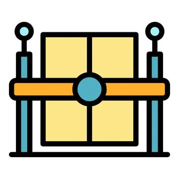 Automatic gate system icon vector flat Stock Illustration