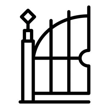 Automatic gate technology icon, outline style Illustrazione stock