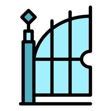 Automatic gate technology icon vector flat Illustrazione stock