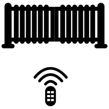 Automatic gate on white background. Automatic gate silhouette symbol. Stock Illustration