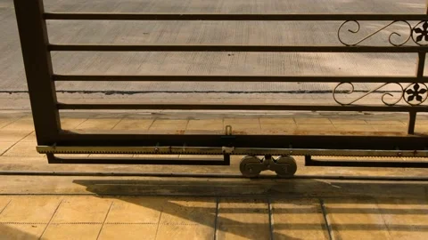 Automatic Gates Closing Stock Footage 221688581