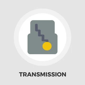 Automatic gear flat icon Stock Illustration