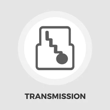 Automatic gear flat icon Stock Illustration