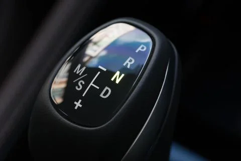 Automatic gear lever closeup Stock Photos