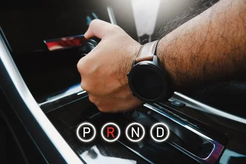 The automatic gear lever position and P R N D icon 写真素材