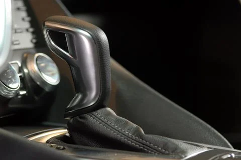Automatic gear shift handle Stock Photos
