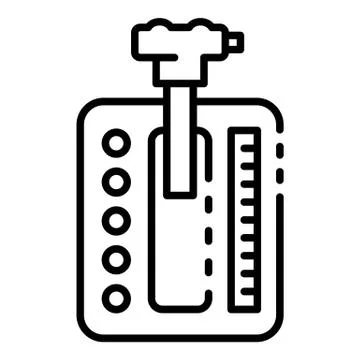 Automatic gearbox icon, outline style Stock Illustration
