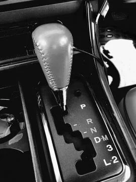 Automatic gearbox in old car Stock Photos