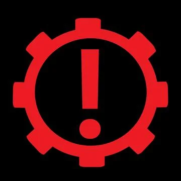 Automatic gearbox warning indicator of gearbox or transmission malfunction u Stock Illustration