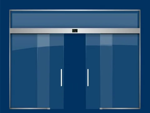 Automatic glass doors Stock Footage 76568658