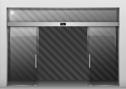 Automatic glass doors Stock Illustration