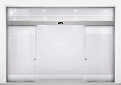 Automatic glass doors Stock Illustration