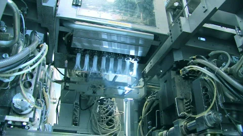 Automatic glass production Stock Footage 307837