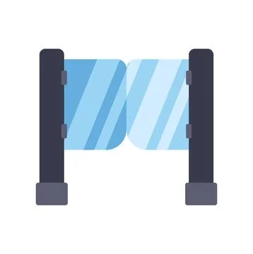 Automatic glass turnstile barrier creating controlled access entrance Stock Illustration