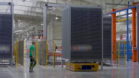 Automatic guided vehicle AGV moving carg... | Stock Video | Pond5