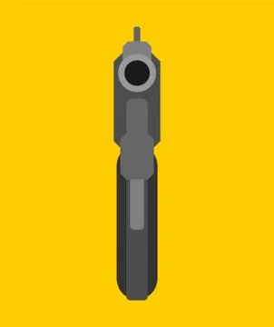 Automatic Gun front view isolated. handgun Vector illustration Stock Illustration