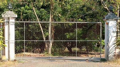 Automatic house gate opening  , outdoor  Chiangmai Thailand Stock Footage 123989056