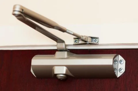 Automatic hydraulic leaver hinge door closer holder Stock Photos