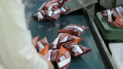 Automatic ice cream packing line Stock Footage 74506163