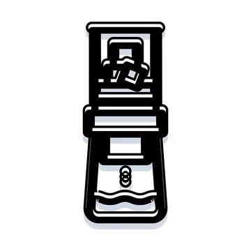 Automatic ice machine dispensing frozen water cubes Stock Illustration