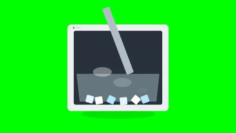 Automatic Ice Maker Machine with Falling Cubes and Water Refill Animation o.. Stock Footage 346612789