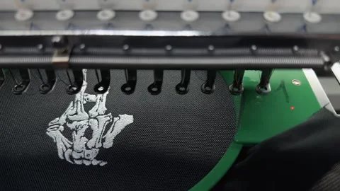 Automatic Industrial Multi-Needle Embroidery Machine Head Rapidly Stitching.. 스톡 동영상 332204832