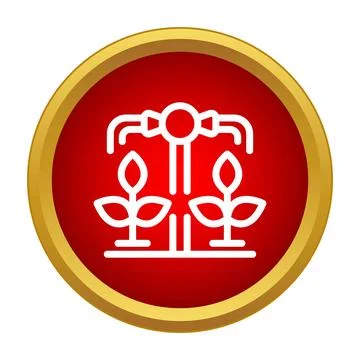 Automatic irrigation system watering plants icon design Stock Illustration