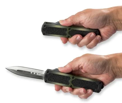 Automatic Knife  closed and open. Stock Photos