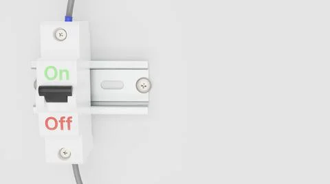 Automatic knife-switch turned on. isolated 3d render Stock Illustration