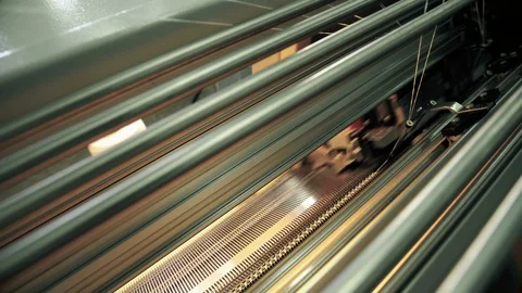 Automatic knitting machine at work view Stock Footage 86766629