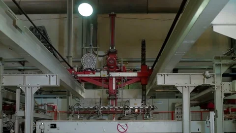 Automatic laminated chipboard production Stock Footage 70659978