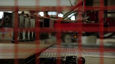 Automatic laminated chipboard production Stock Footage 70693841