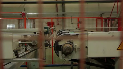 Automatic laminated chipboard production Stock Footage 70699277