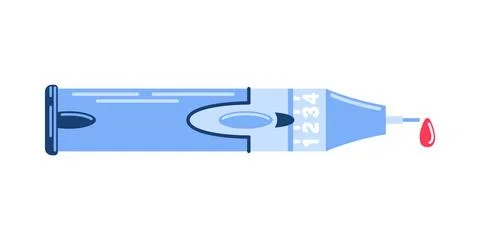 Automatic lancet for glucometer. drop of blood for analysis. Vector illustration Stock Illustration
