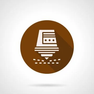 Automatic laser cutter brown round vector icon Stock Illustration