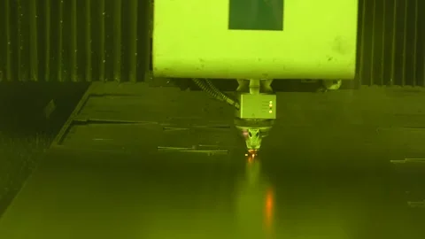 Automatic laser cutting of CNC metal. Video stock 139860882